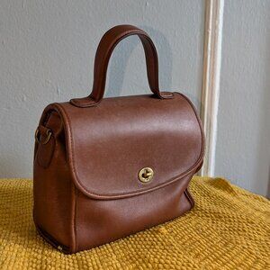 COACH VINTAGE BRITISH TAN MANOR TOP HANDLE BAG